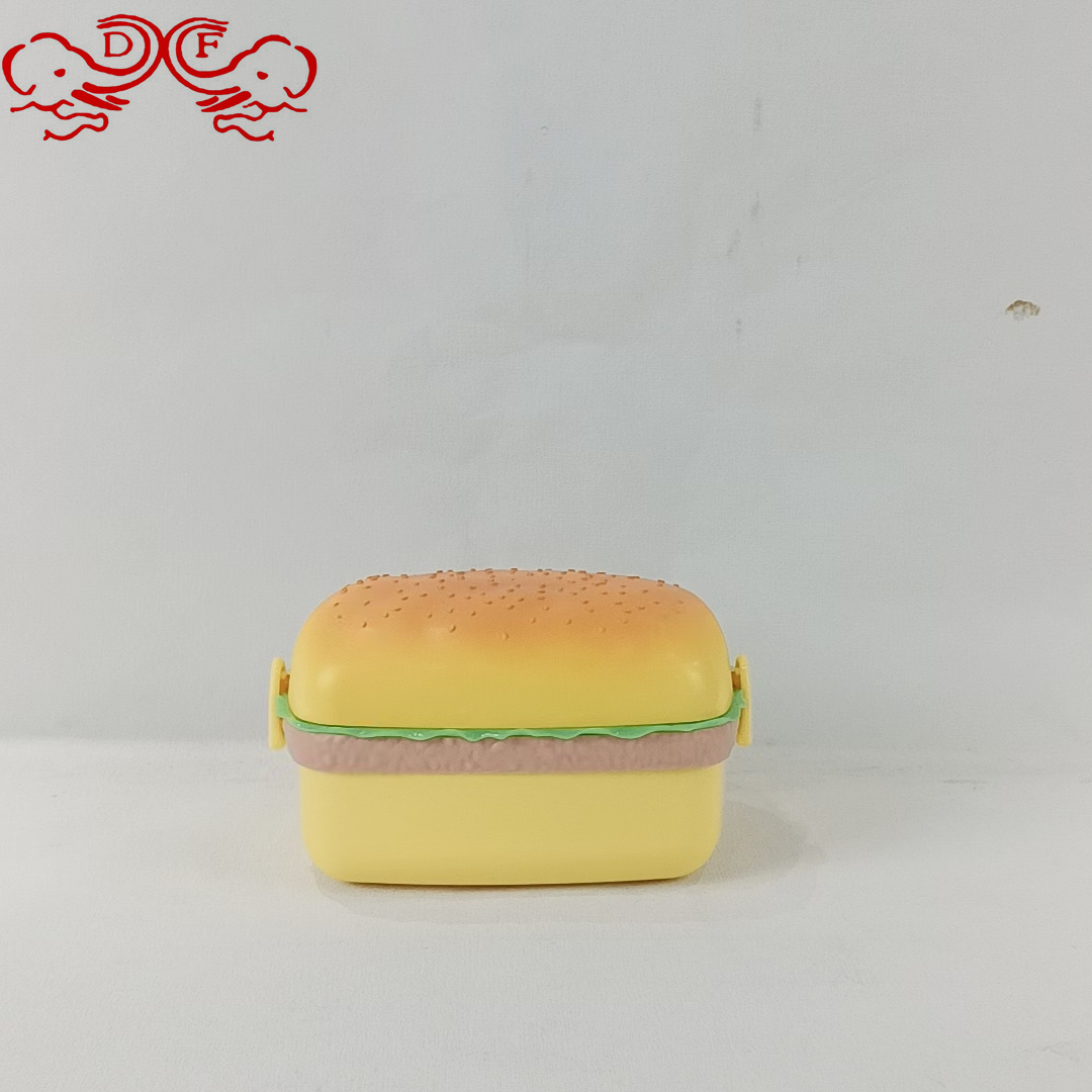 DF68409 Hamburger shaped plastic lunch box, student storage box, snack, fruit, bento box, lunch box, snack box, DF TRADING HOUSE Item Picture