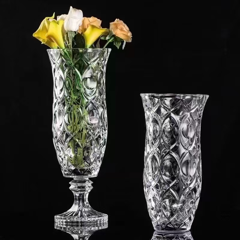 Retro high-footed vase desktop storage European-style light luxury Bud series wedding table vase factory direct sales crystal Application Scenario