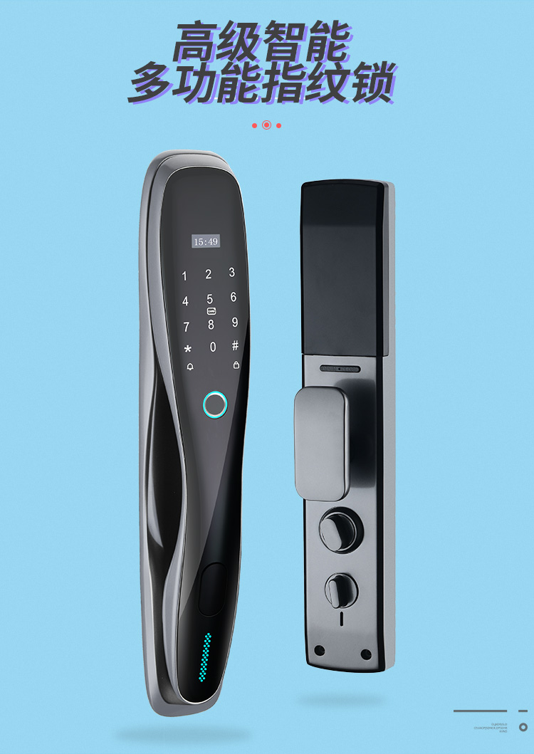 Cross-border graffiti fingerprint lock, smart fingerprint lock, fully automatic visual cat eye graffiti fingerprint lock pic 2