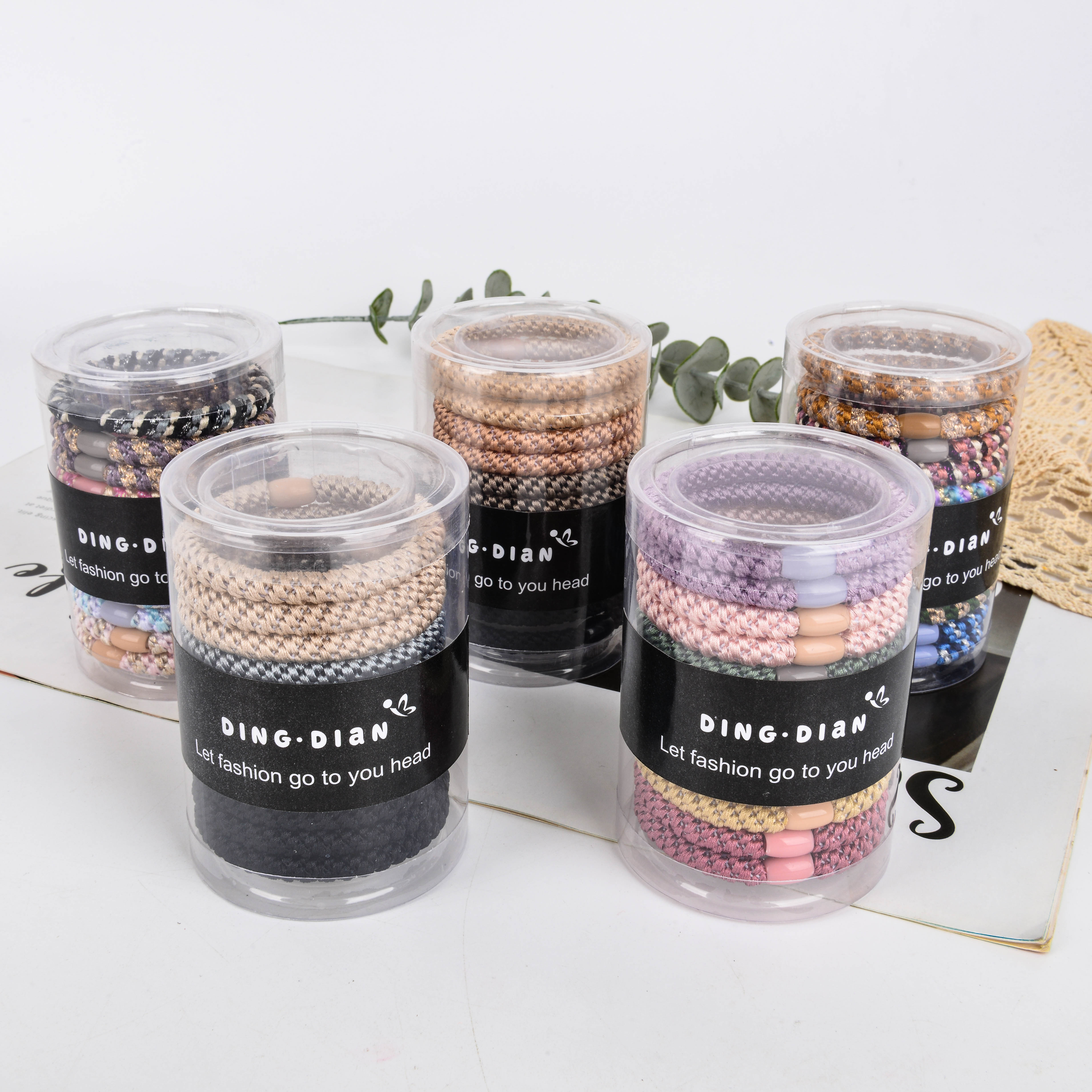 韩版简约时尚拼接发绳 灌装彩色小皮筋 儿童头饰女士发饰韩国饰品