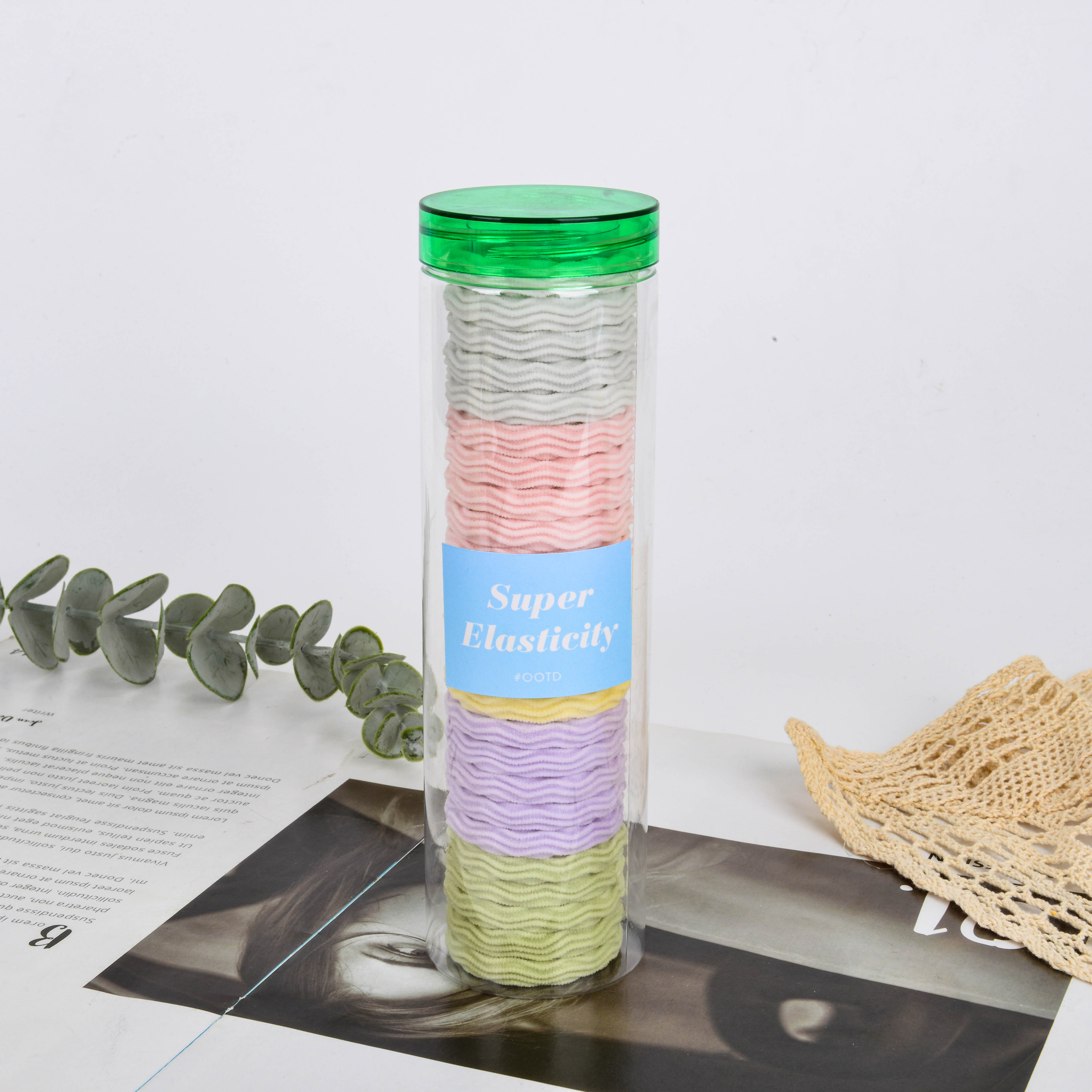 Korean-style children's headwear, filled with colorful small rubber bands, simple and fashionable women's hair tie and hair accessory details Picture