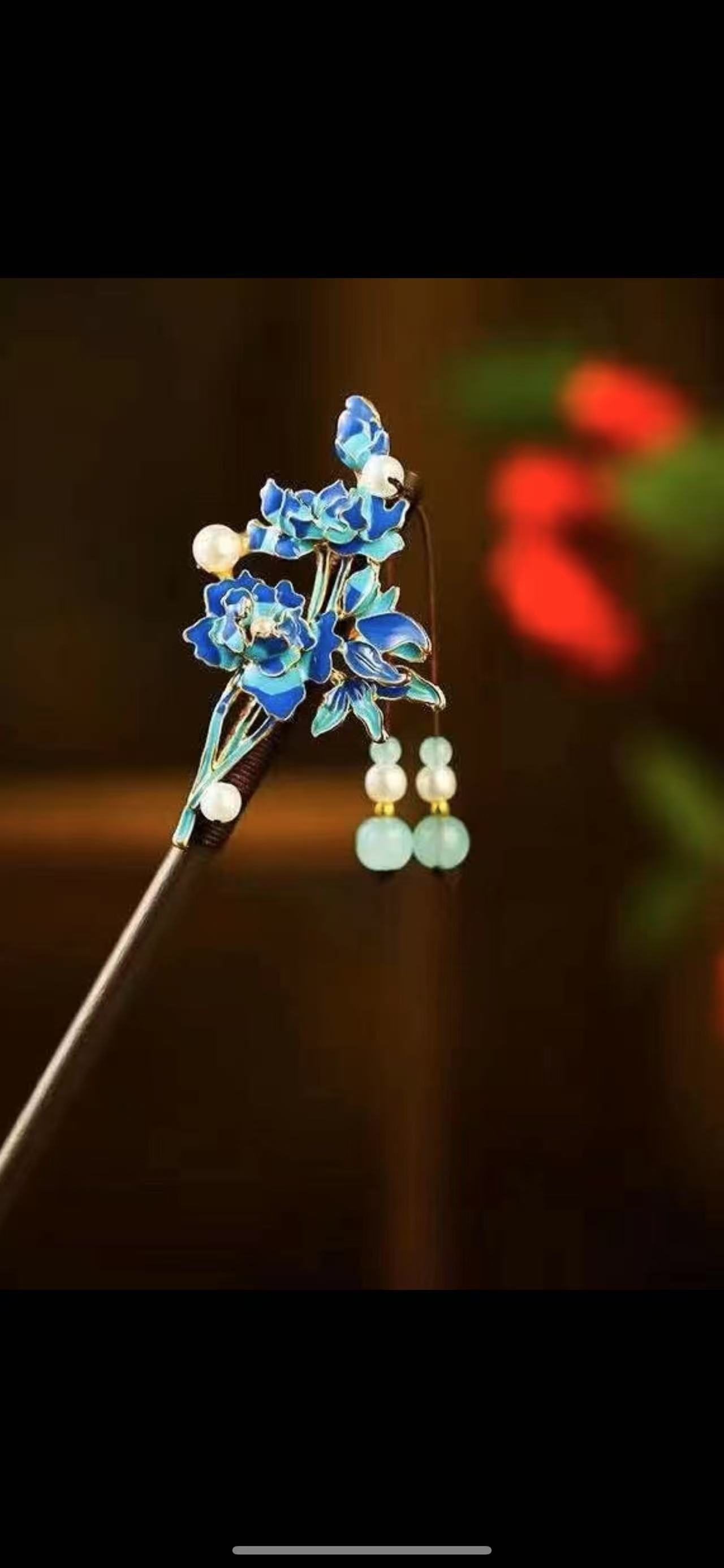 The ancient-style calligraphy hairpin features a double plug and double head design with a U-shaped clamping plate, presenting an elegant appearance Specification image