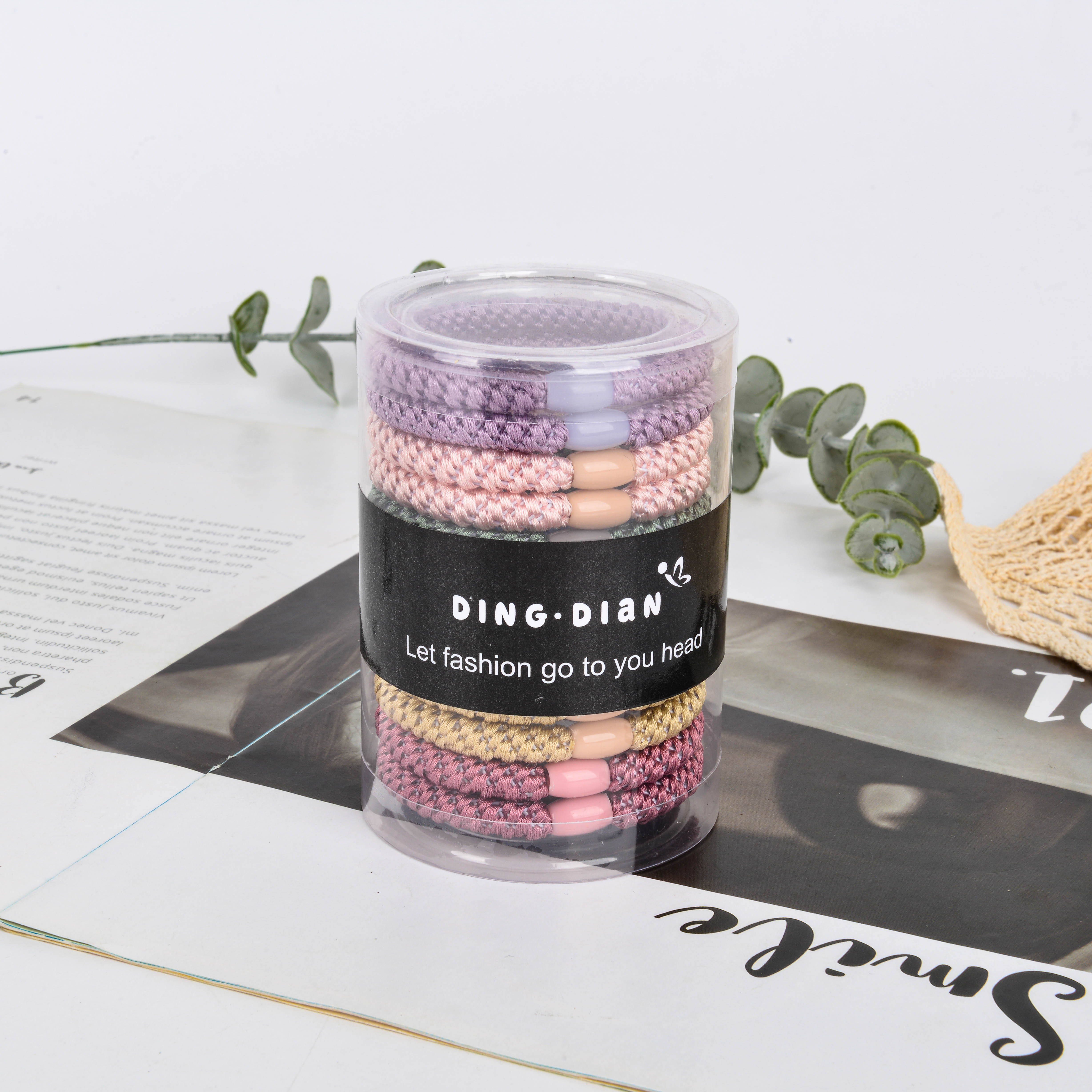 Korean style simple and fashionable spliced hair ties, filled colorful small rubber bands, children's headwear, women's hair accessories, Korean accessories Specification image