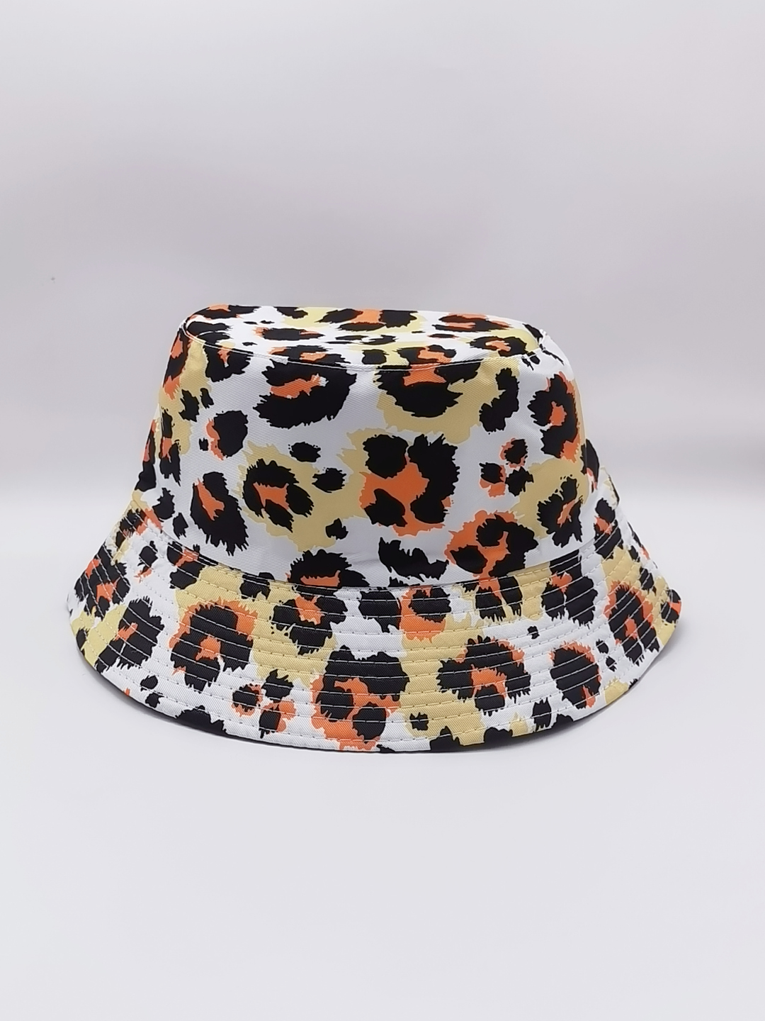 Spring and summer cross-border bestsellers: Leopard print gradient double-sided fisherman hats for both men and women, fashionable and versatile outdoor sun protection, cool and portable hats for adults Specification drawing