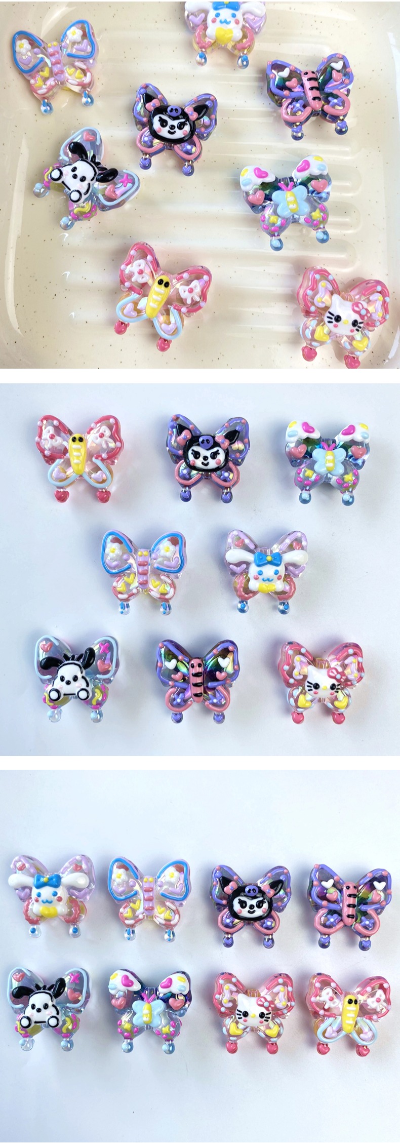 亚克力手绘油画蝴蝶卡通可爱diy/手机链钥匙链头饰包挂手工创意制作原材料饰品配件详情4