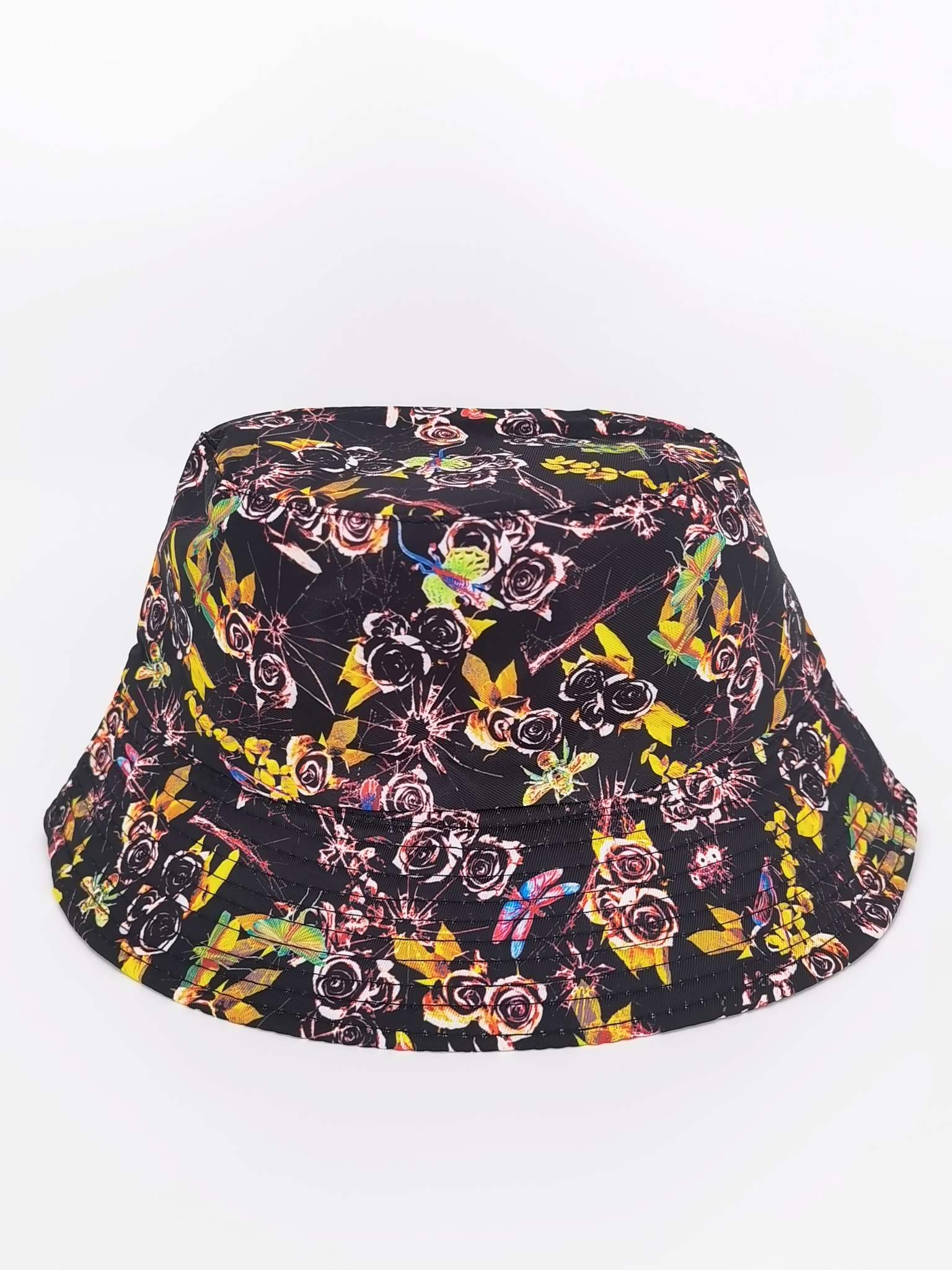Spring and summer cross-border bestseller graffiti double-sided fisherman hat for both men and women, fashionable and versatile, outdoor sun protection, cool and portable hat, adult style full figure