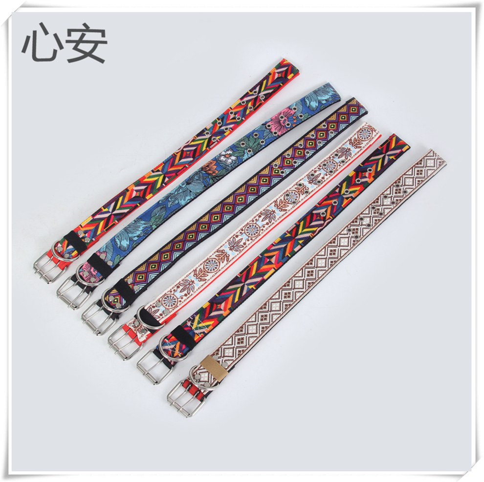 Color printed adjustable pet collar 2025 new wearable leash collar manufacturer's direct sales in stock full figure