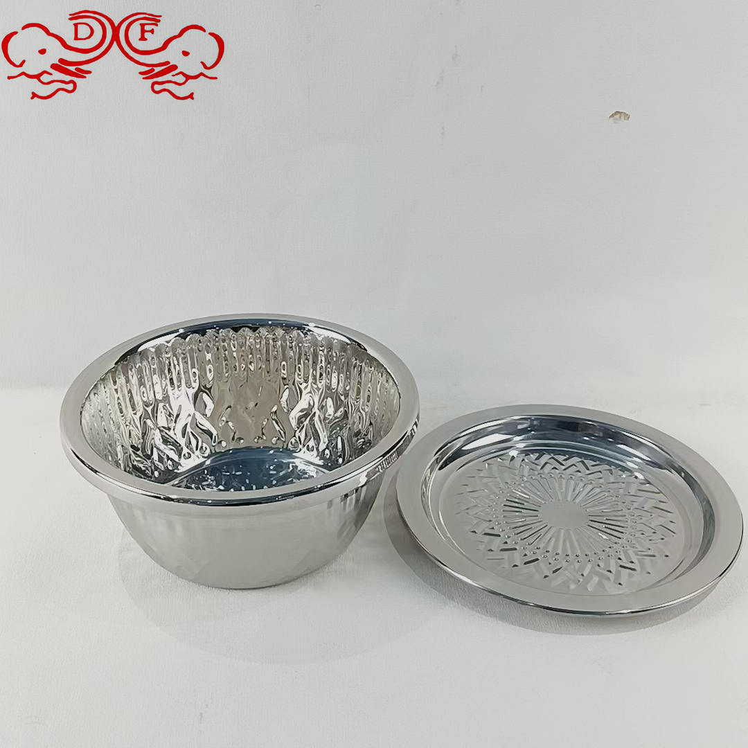 DF99131不锈钢金钻压花大反边料缸盆盆加深调料盆汤盆味缸搅拌盆DF TRADING HOUSE