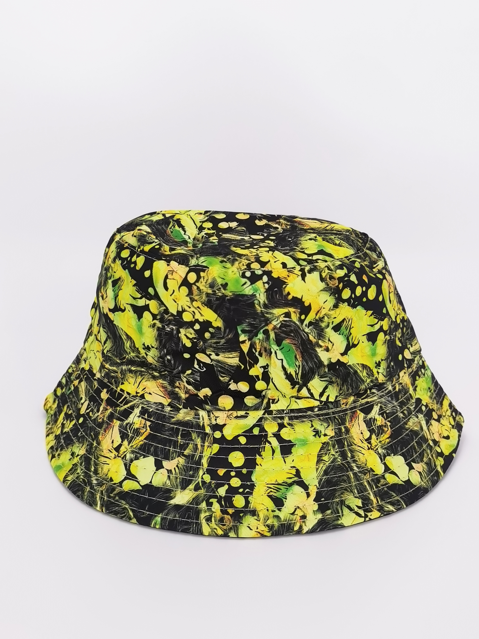 Spring and summer cross-border bestseller graffiti double-sided fisherman hat for both men and women, fashionable and versatile, outdoor sun protection, cool and portable hat, adult style Specification drawing