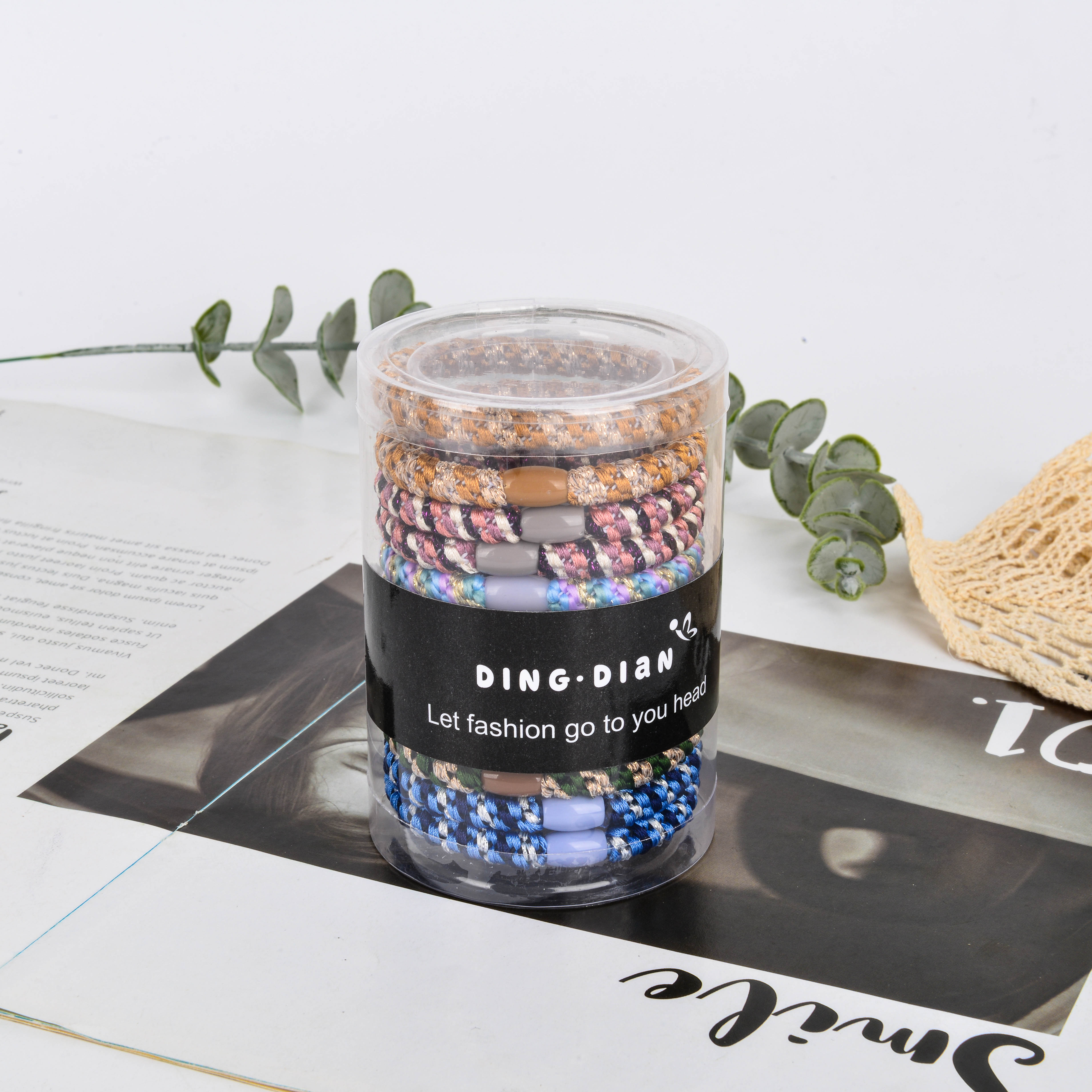 Korean style simple and fashionable spliced hair ties, filled colorful small rubber bands, children's headwear, women's hair accessories, Korean accessories details Picture