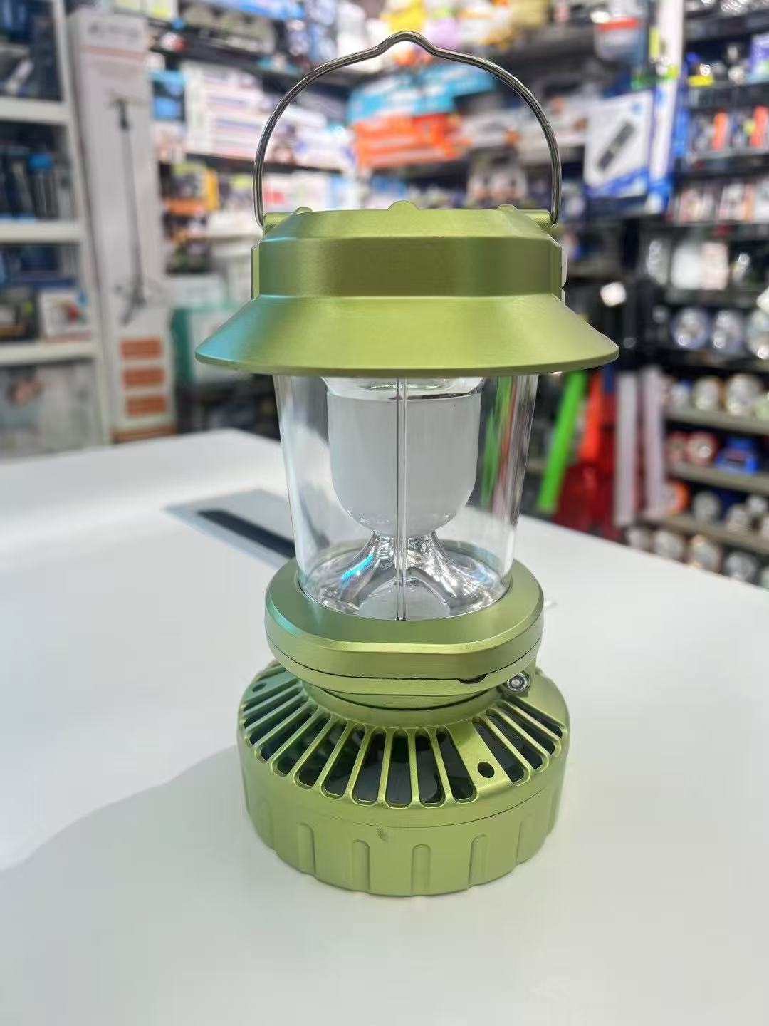 太阳能风扇马灯多功能马灯露营帐篷灯带风扇折叠照明强光手提灯