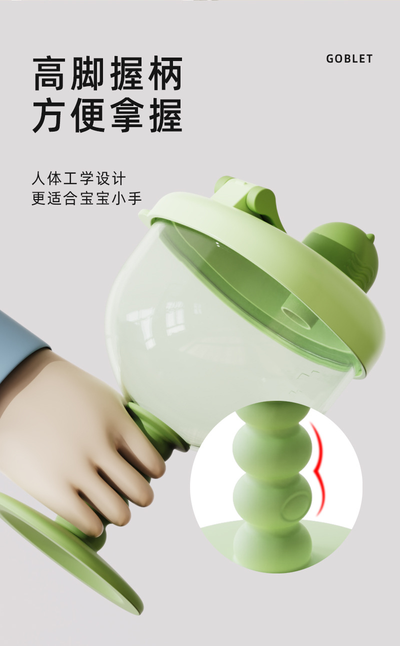 J187-R1948 Baby drinking cup, tall cup, pp material children's water cup, straw cup, milk cup with scale detail image 9