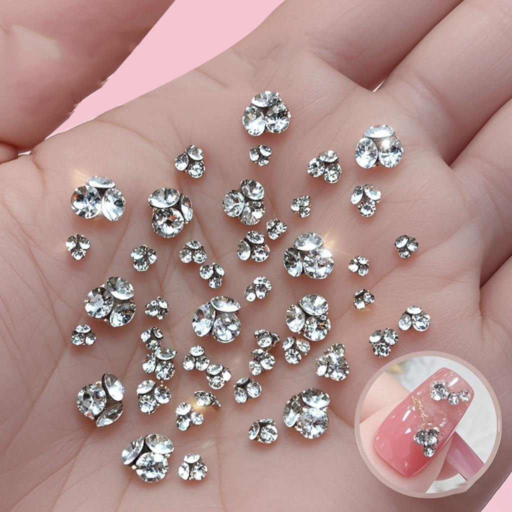 A hodgepodge of handcrafted DIY accessories, bows, pearls, heart-shaped bears, and new trendy nail art pieces detail image 2