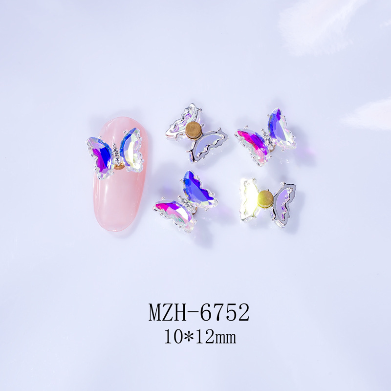 Factory direct sales, popular nail art rotating butterfly accessories, three-dimensional pink butterfly accessories, nail art diamond crystal wing accessories DIY Item Picture