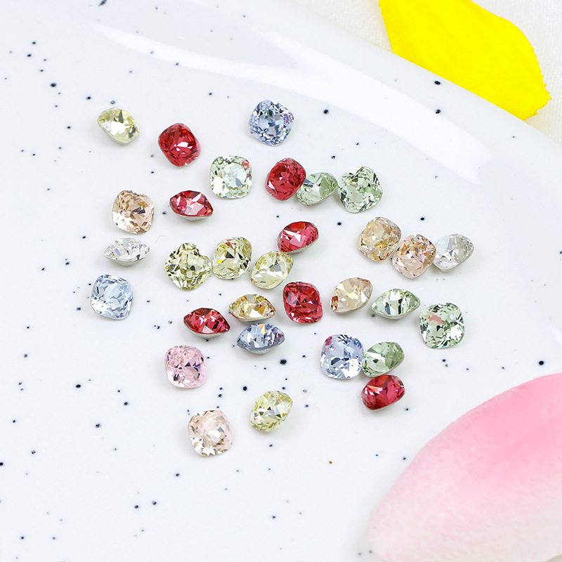 Factory direct sales of DIY jewelry accessories, popular 6mm small fat square nail drill, nail pile drill, nail drill jewelry Specification image