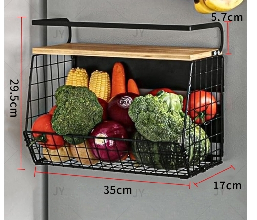Wall-mounted kitchen storage rack, household multi-layer storage rack, detachable magnetic refrigerator, fruit storage rack pic 1