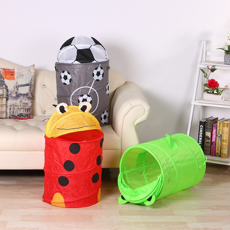 跨境创意收纳篮可折叠脏衣篮可爱儿童卡通动物系列防尘收纳桶批发