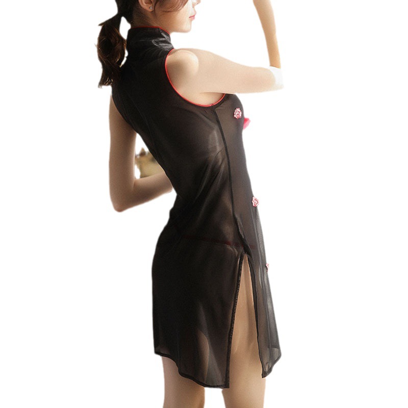 Sexy and romantic uniforms for women, hot classical cheongsams, retro embroidered slit pajamas, pure and sensual underwear Item Picture