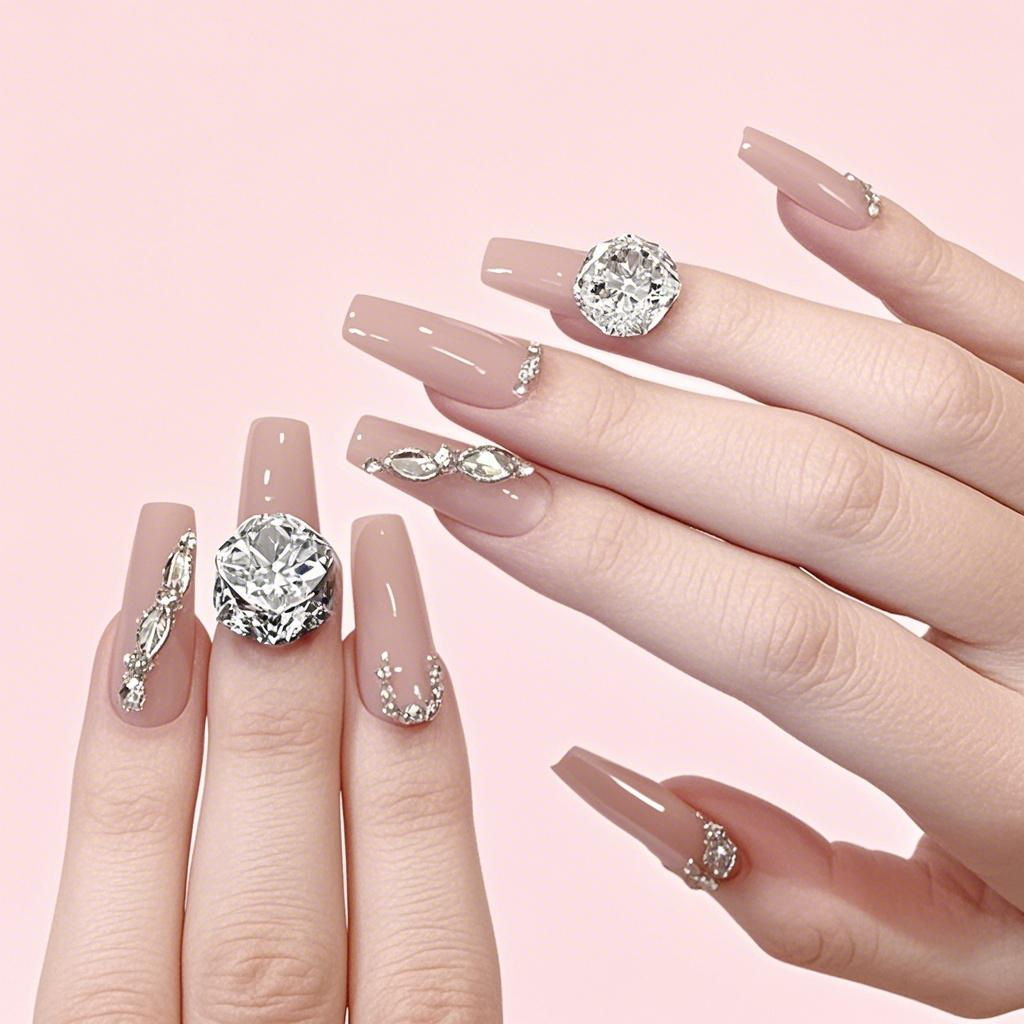 Factory direct sales of nail art diamond jewelry, pile diamond nail art jewelry, sparkling white pearl pillow, square crystal pile diamond nail art diamond jewelry Item Picture