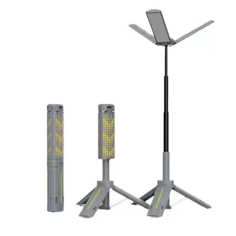 新款三叶灯强光LED露营灯USB充电屏显带磁铁支架可拉伸COB工作灯