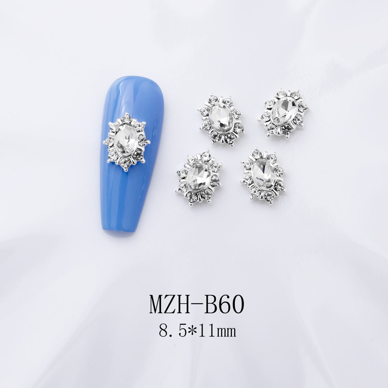 Factory direct sales of Japanese-style nail diamond accessories, clear and transparent oval, irregular-shaped square diamond nail wear, DIY nail accessories wholesale