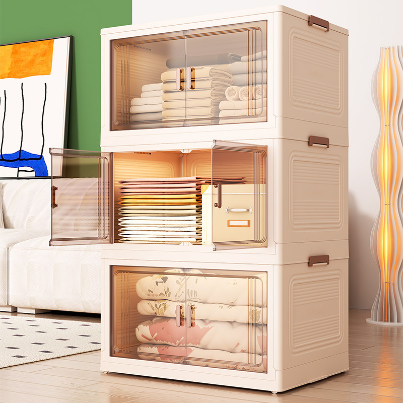 收纳柜可折叠多功能家用客厅玩具柜子出租屋家居储物柜置物柜子