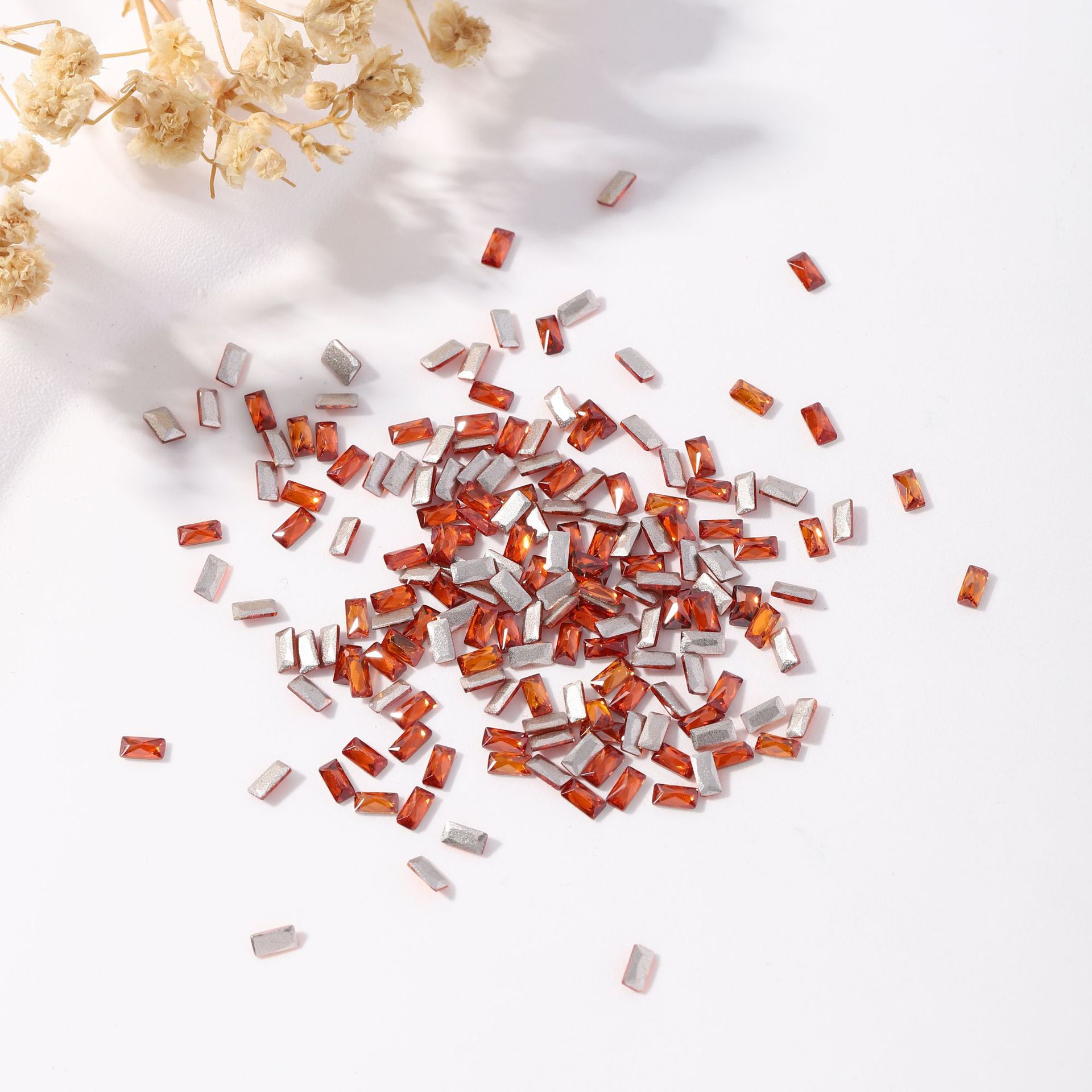 This is a popular style of teardrop-shaped pointed-bottom, irregular-shaped diamond, heart-shaped diamond, and light red nail art accessory pic 8