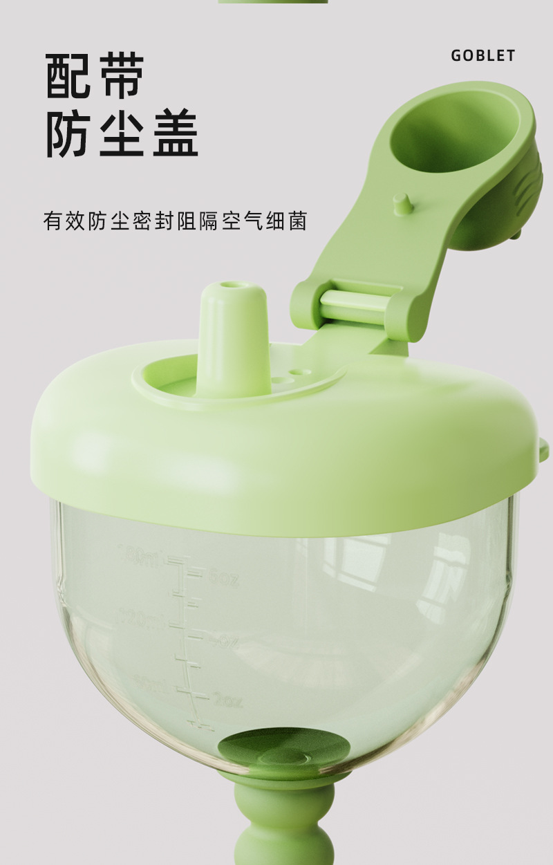 J187-R1948 Baby drinking cup, tall cup, pp material children's water cup, straw cup, milk cup with scale detail image 5