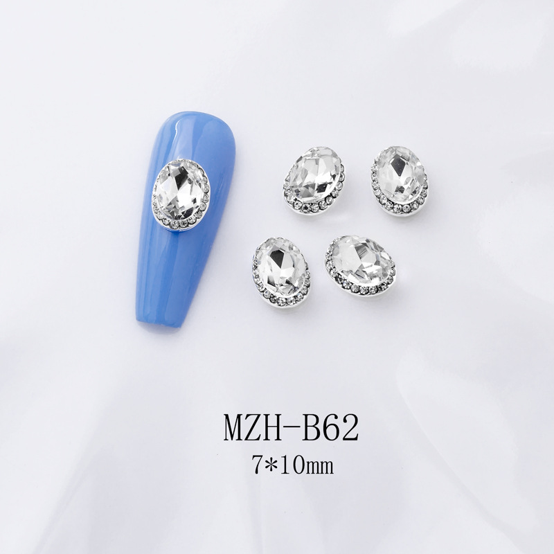 Factory direct sales of Japanese-style nail diamond accessories, clear and transparent oval, irregular-shaped square diamond nail wear, DIY nail accessories wholesale Specification image