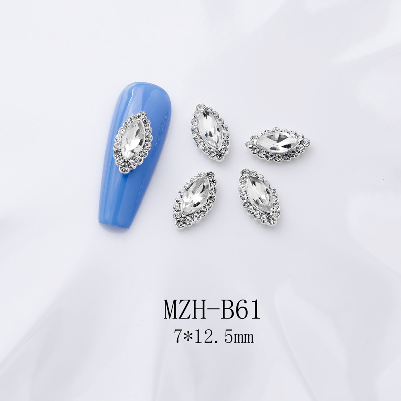 Factory direct sales of Japanese-style nail diamond accessories, clear and transparent oval, irregular-shaped square diamond nail wear, DIY nail accessories wholesale details Picture