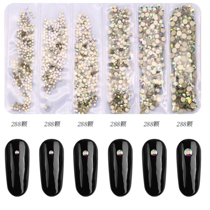 Factory direct sales, Amazon six-compartment mixed round nail drill, mobile phone accessories, phone case, nail drill material, flat nail drill Application Scenario