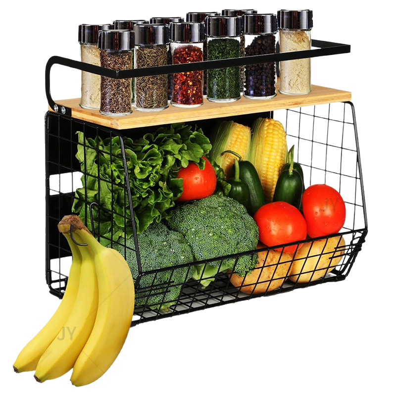 Wall-mounted kitchen storage rack, household multi-layer storage rack, detachable magnetic refrigerator, fruit storage rack pic 2