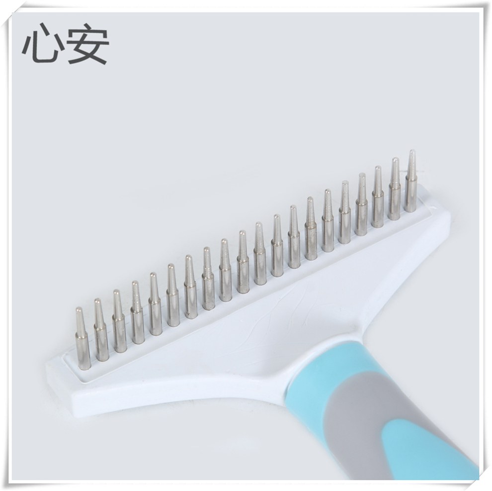 Pet supplies: Single-row step rake comb, dog comb, Teddy pet needle comb, knot removal brush, grooming rake comb details Picture