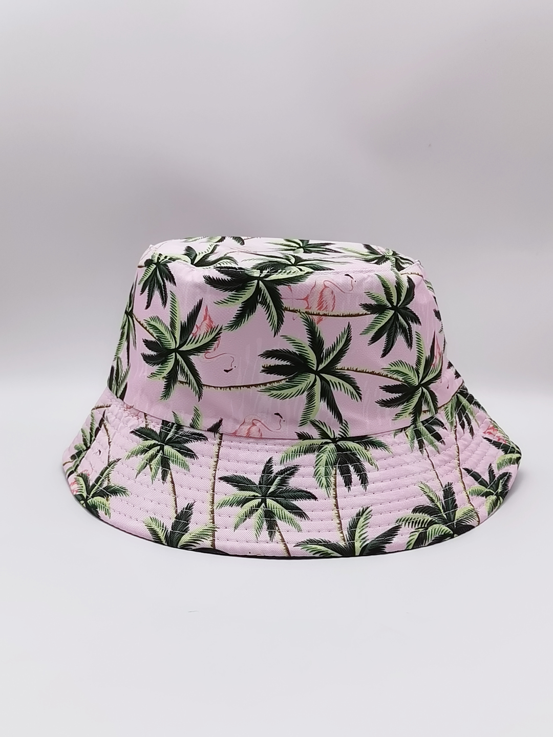 Spring and summer Flamingos tree double-sided fisherman's hat for both men and women, fashionable and versatile, outdoor sun protection and shade, cool and portable hat, adult style full figure