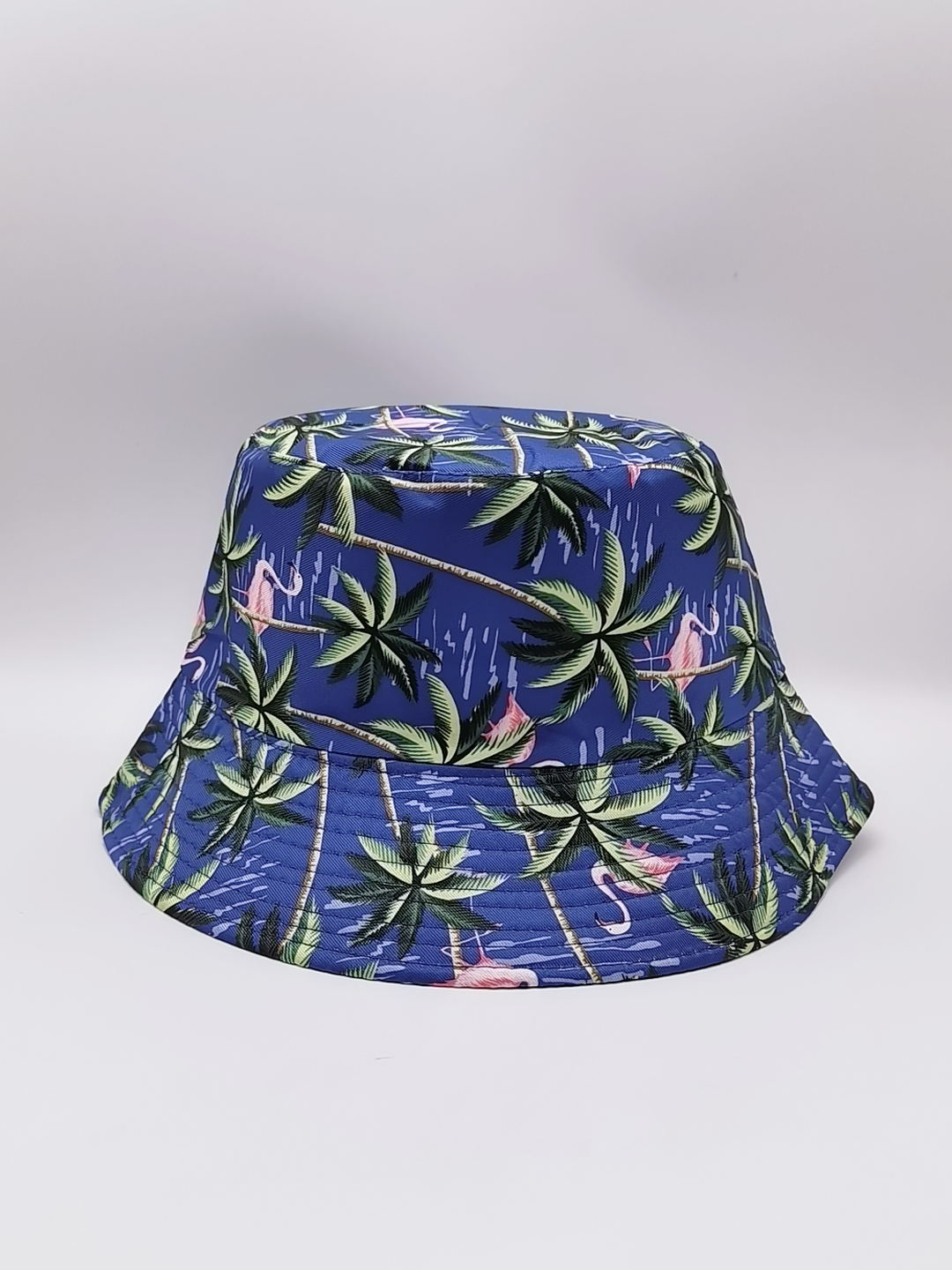 Spring and summer Flamingos tree double-sided fisherman's hat for both men and women, fashionable and versatile, outdoor sun protection and shade, cool and portable hat, adult style details Picture