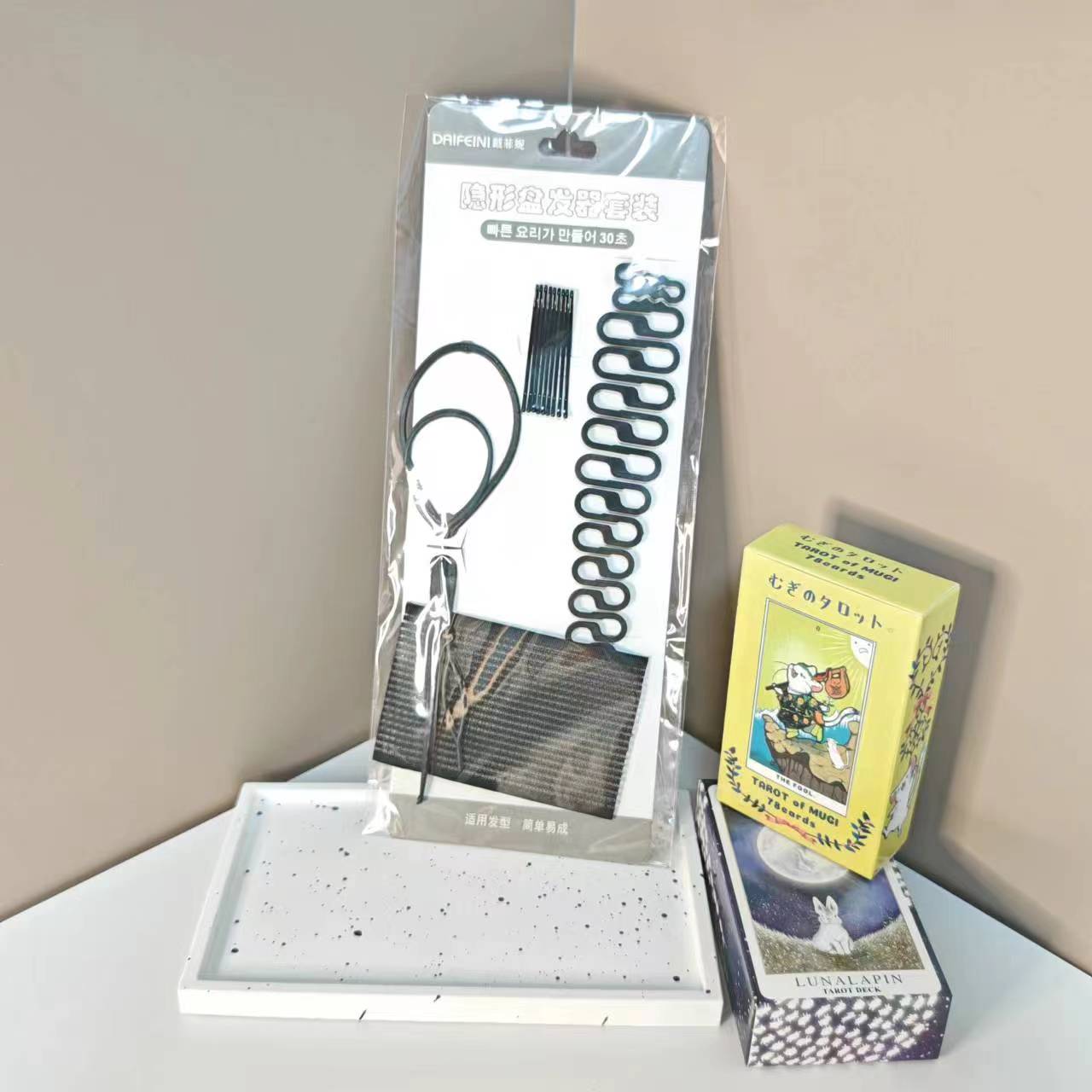 儿童盘发器四件套  韩国风电话线头绳儿童饰品拉发器儿童高颅顶蓬松夹儿童盘发器四件套拉发器