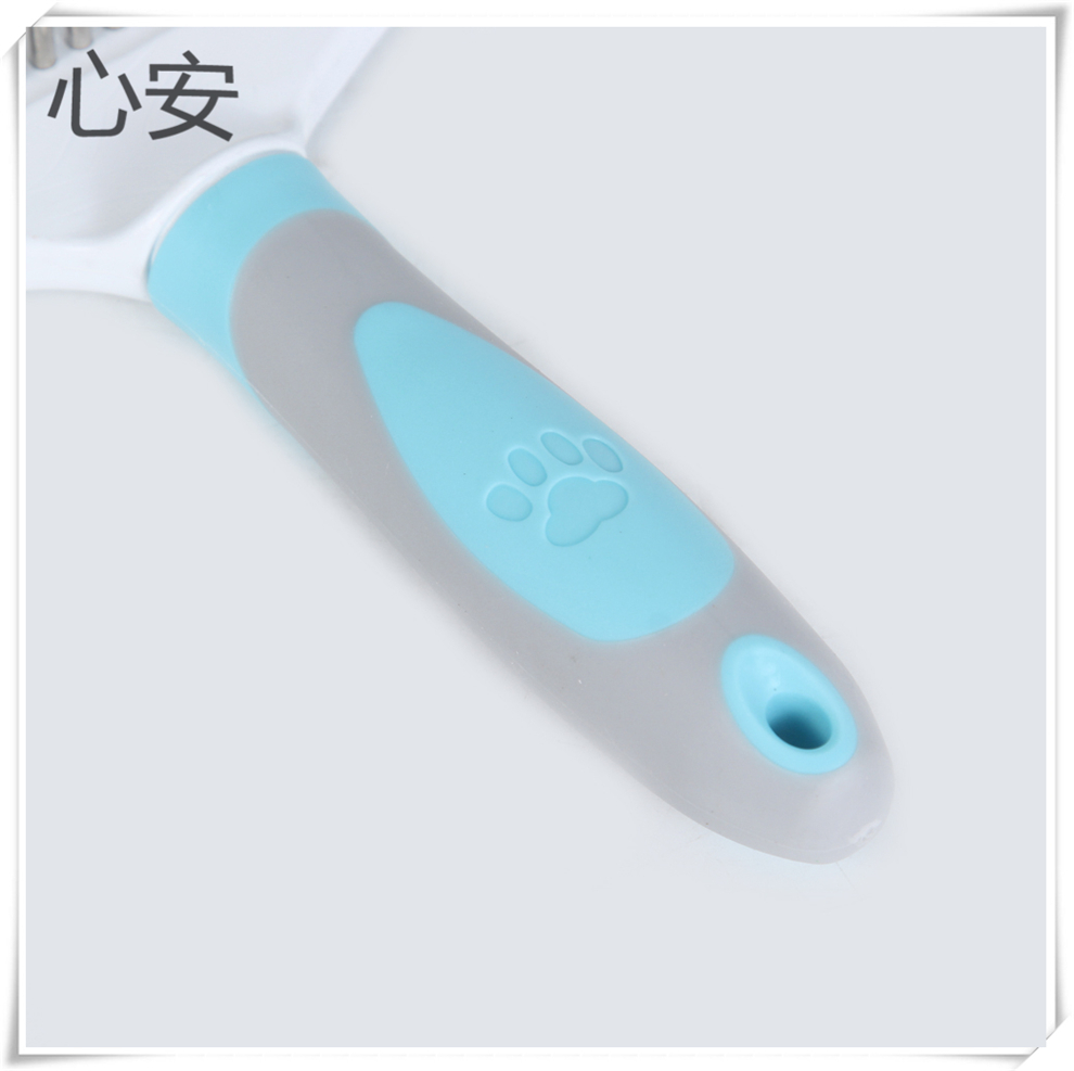 Pet supplies: Single-row step rake comb, dog comb, Teddy pet needle comb, knot removal brush, grooming rake comb Specification drawing