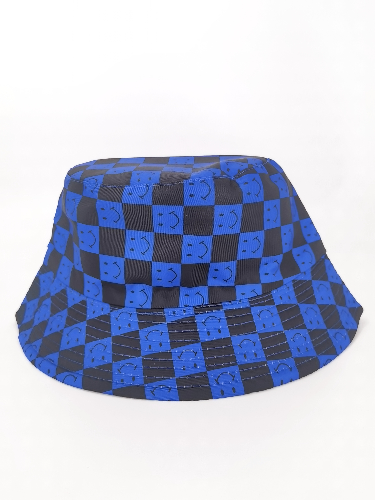 In spring and summer, all kinds of smiling faces, double-sided fisherman hats for both men and women, fashionable and versatile, outdoor sun protection and shade, cool and portable hats, adult style Specification drawing