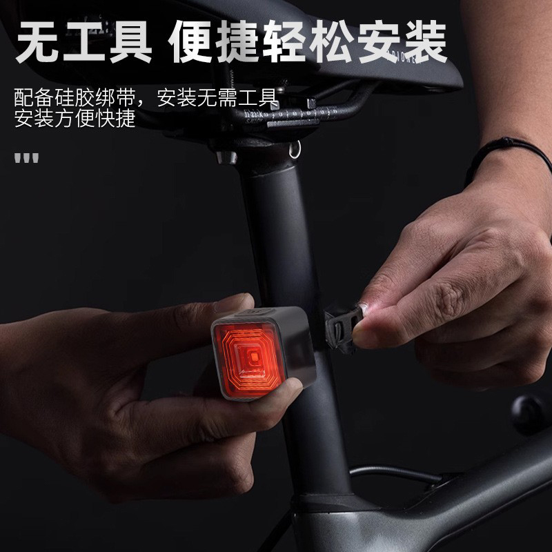 2503 USB recargable luz trasera de bicicleta luz trasera cuadrada bicicleta de montaña luz trasera equipo de ciclismo luz de advertencia de seguridad details Picture