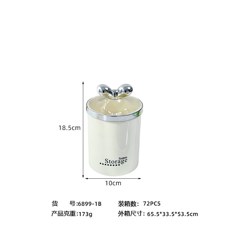 X10-6899-1B Silver European-style can desktop storage can, food-grade household creative tea can, nut and snack storage can Specification image