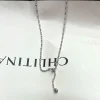 S925 sterling silver necklace, fine chain, double flash beads, sweater chain, women's niche design, high-end silver chain, long round bead chain Specification image