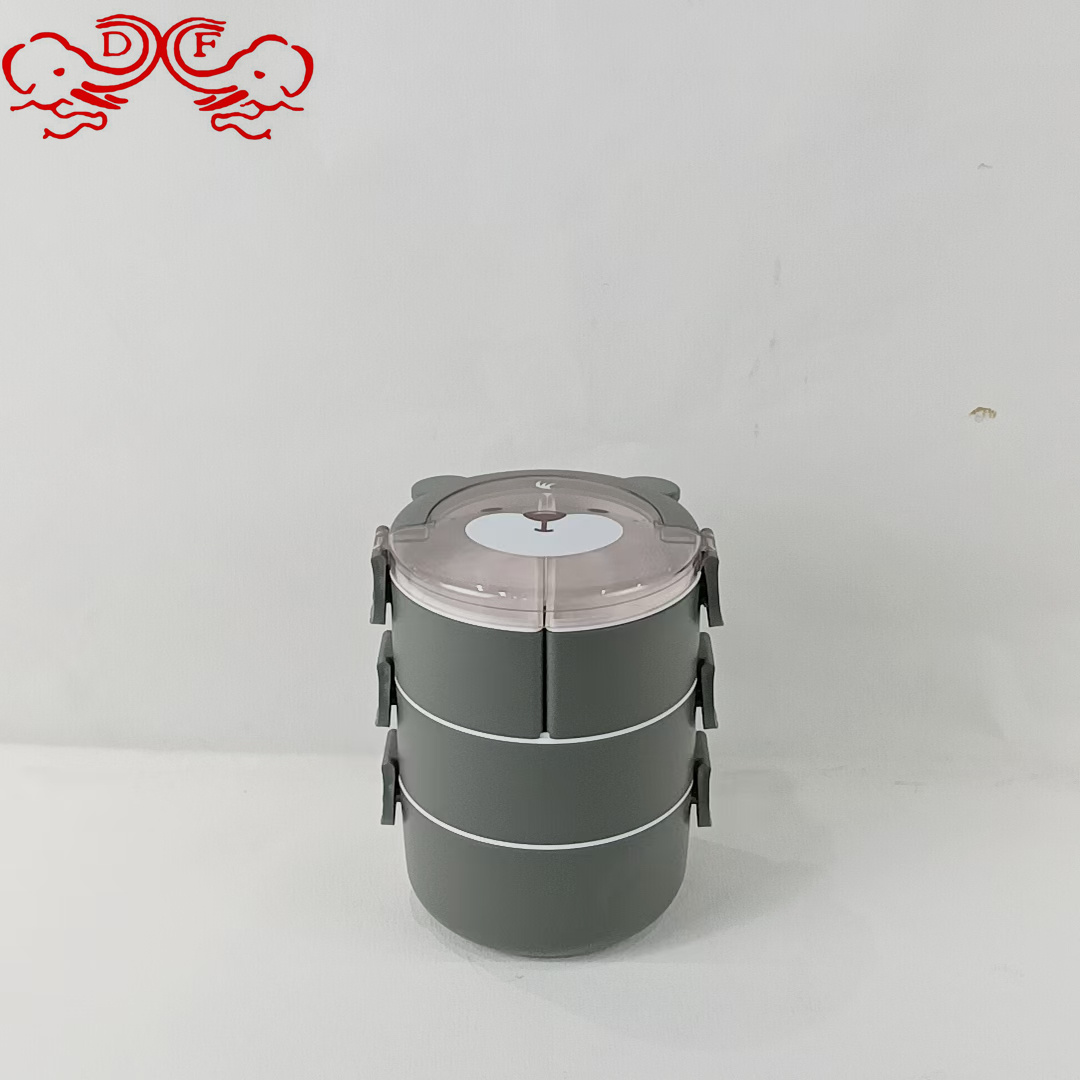 DF68409 Stainless steel cartoon student lunch box, office workers can microwave heat large-capacity portable lunch box, DF TRADING HOUSE Item Picture