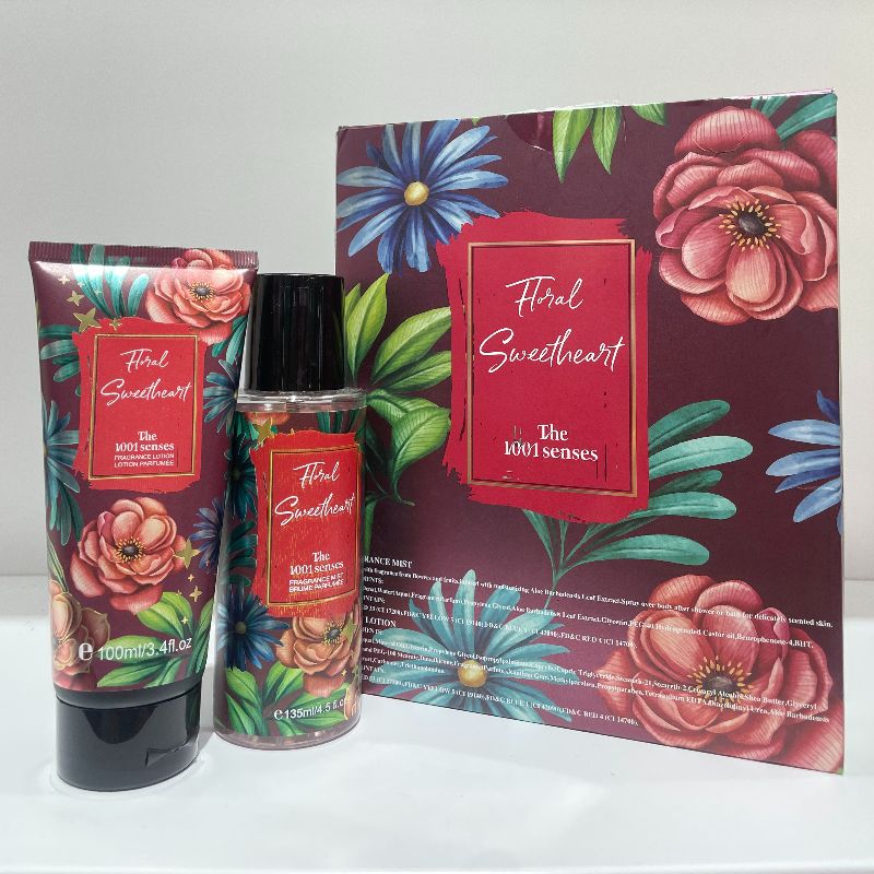 Flower-scented perfume set 135ML BODY MIST 100ML BODY CREAM Body spray + body lotion details Picture