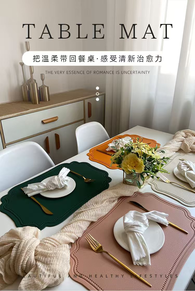 厚皮压印餐垫 ins风餐桌垫北欧创意隔热垫异形防水酒店西餐垫茶几垫详情10
