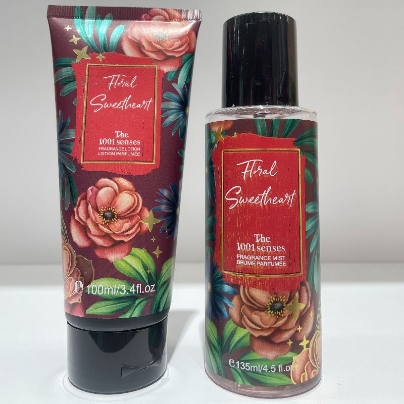 Flower-scented perfume set 135ML BODY MIST 100ML BODY CREAM Body spray + body lotion Item Picture