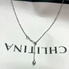 S925 sterling silver necklace, fine chain, double flash beads, sweater chain, women's niche design, high-end silver chain, long round bead chain Application Scenario