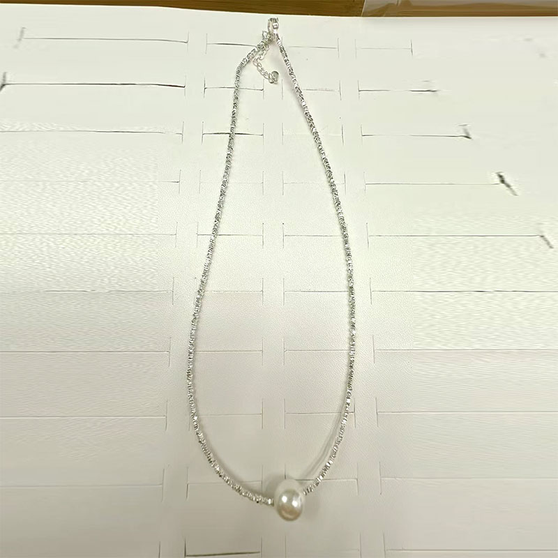 S925 silver 1.5-square-meter broken silver bracelet, pearl necklace, women's light luxury, simple and niche design sense broken silver ankle chain Application Scenario