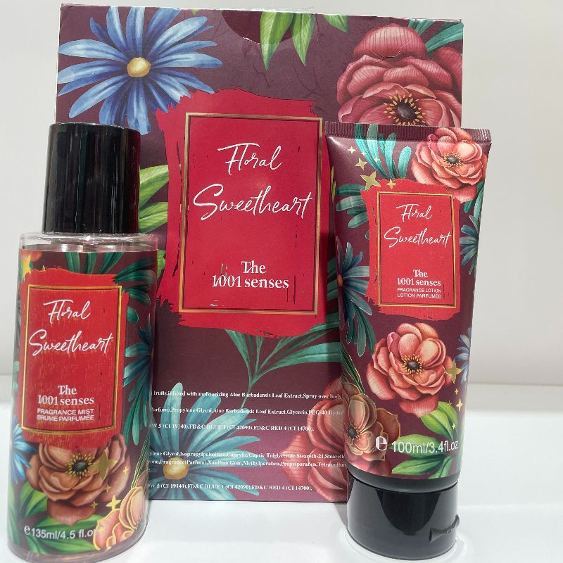 Flower-scented perfume set 135ML BODY MIST 100ML BODY CREAM Body spray + body lotion Specification image