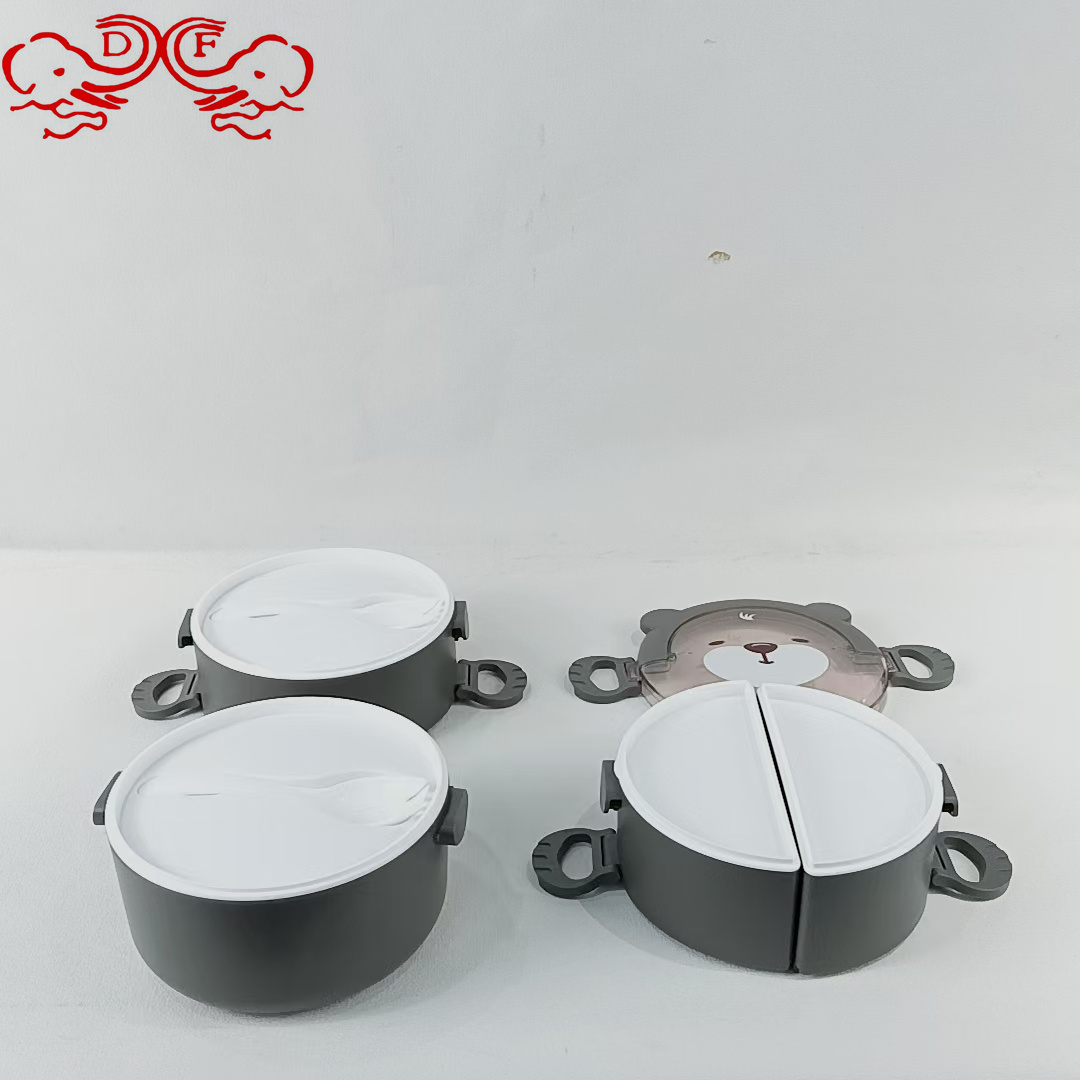 DF68409 Stainless steel cartoon student lunch box, office workers can microwave heat large-capacity portable lunch box, DF TRADING HOUSE Specification image