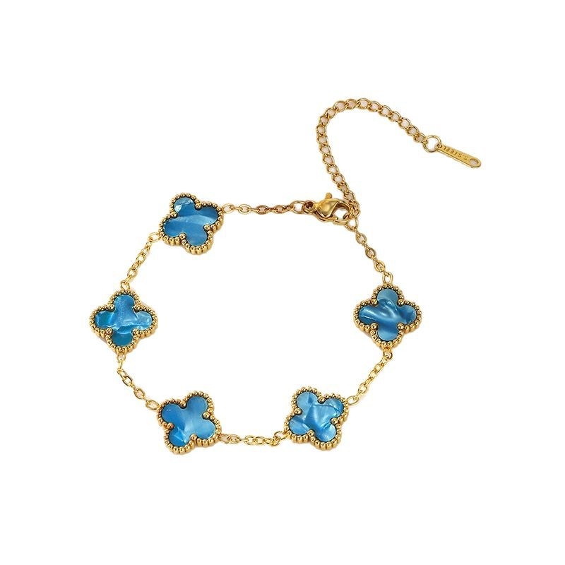 四叶草新款手链女士时尚手链外贸彩色贝壳四叶草手饰详情图5